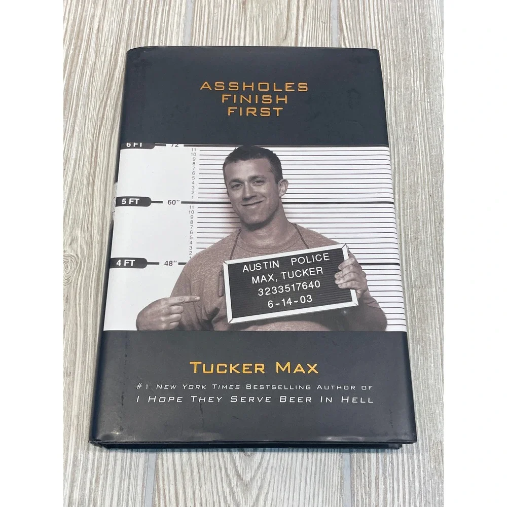Tucker Max Book Lot A-holes Finish First Hilarity Ensues Lot of 2 Hardcover DJ